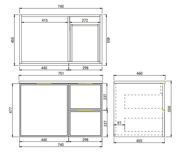 Madura Federation Wall Hung Cabinet Olive Green LK-FM74RW-OG