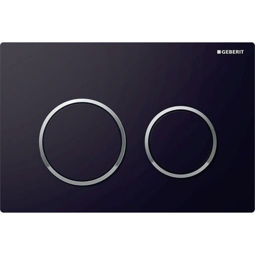 KAPPA21 Black Plate and Round Button with Chrome Trim ABS Dual Flush/Access Plate