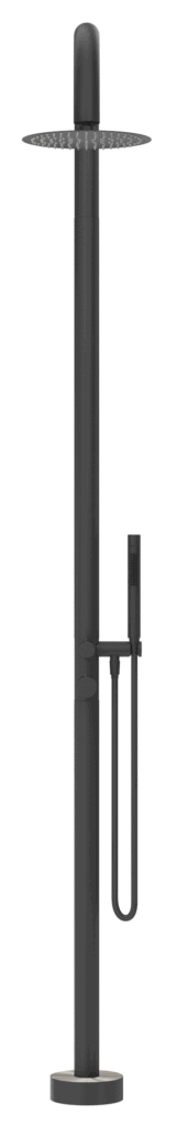 Mica Gooseneck Freestanding Outdoor Shower Black