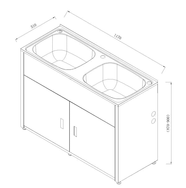 Double 90L Laundry Tubs BK90L-D