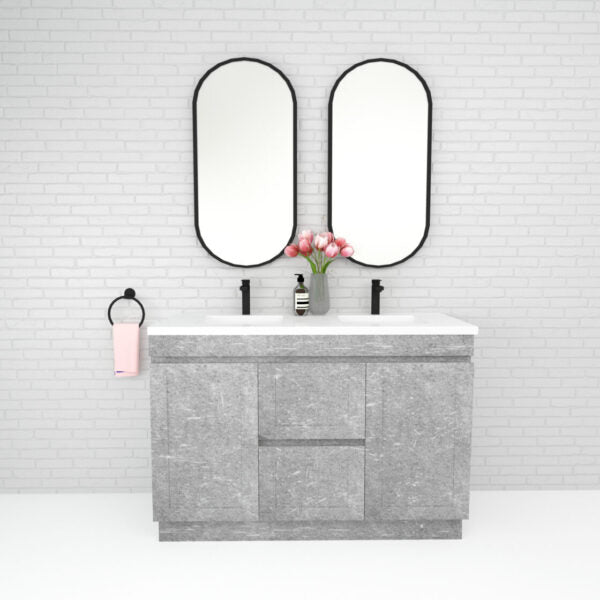 Boston Double Bowl 1200mm Freestanding Vanity with Ceramic Top
