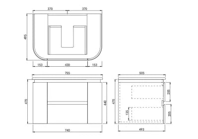 Devito Modern Wall Hung Vanity PVC Cabinet LK-MD750W-MW