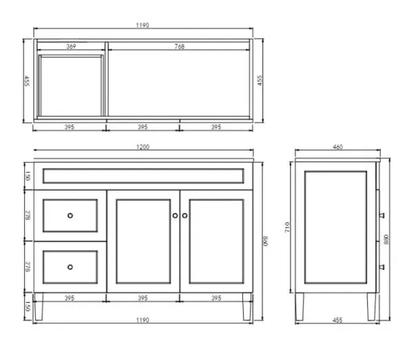 Harold Federation Free Standing Cabinet Matte White LK-FH124LL-MW