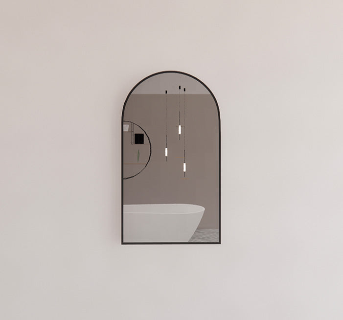 Riva Arch Framed Mirror - Matte Black Frame - 450mm (L) x 45mm (W) x 800mm (H)