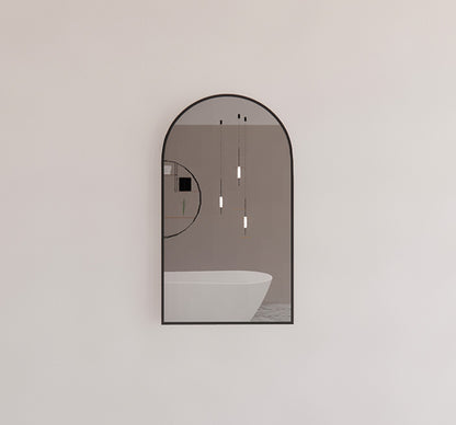 Riva Arch Framed Mirror - Matte Black Frame - 450mm (L) x 45mm (W) x 800mm (H)