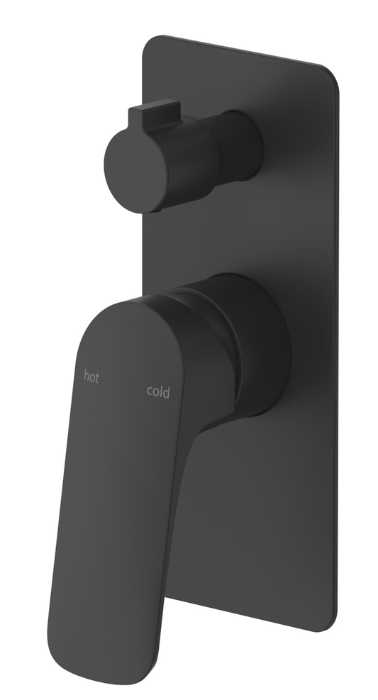 Kaza Shower Mixer Diverter - 1P - TRIM KIT ONLY Black
