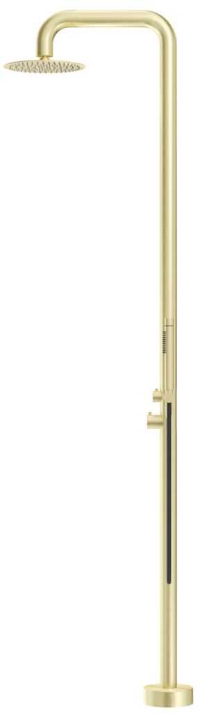 Mica Soft Square Freestanding Outdoor Shower French Gold