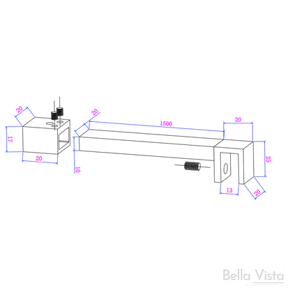 Stabiliser Bar - Square - Cut To Size Black