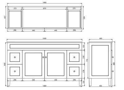 Harold Federation Free Standing Cabinet Matte White LK-FH154L-MW