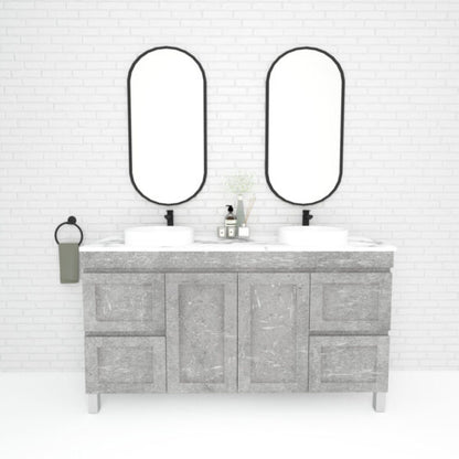 Boston Double Bowl 1500mm Freestanding Vanity with Ceramic Top