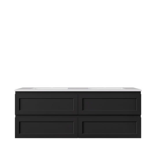 Hamilton Federation Wall Hung Cabinet Matte Black LK-FH1550W-MB