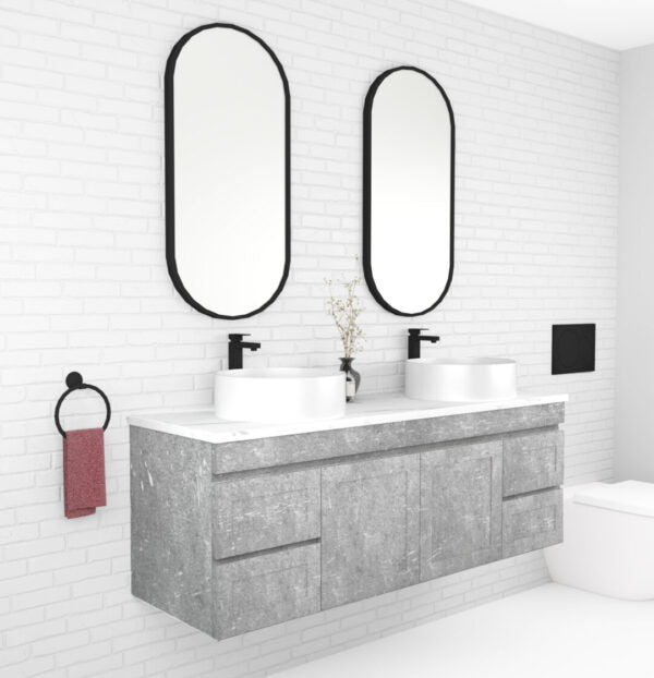 Boston Double Bowl 1500mm Wall Hung Vanity with Ceramic Top