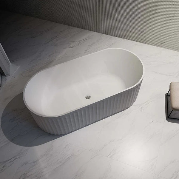 Roma Fluted BTW bathtub 1500/1700 Gloss white