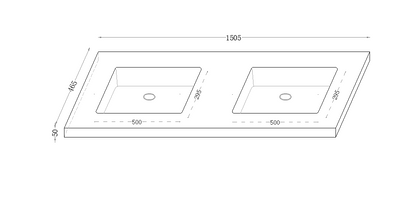 Blanco White Sintered Stone seamless joined with fine ceramic basin LK-UBW