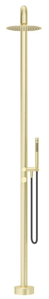 Mica Soft Square Freestanding Outdoor Shower French Gold