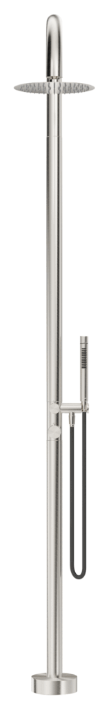 Mica Gooseneck Freestanding Outdoor Shower Brushed Nickel