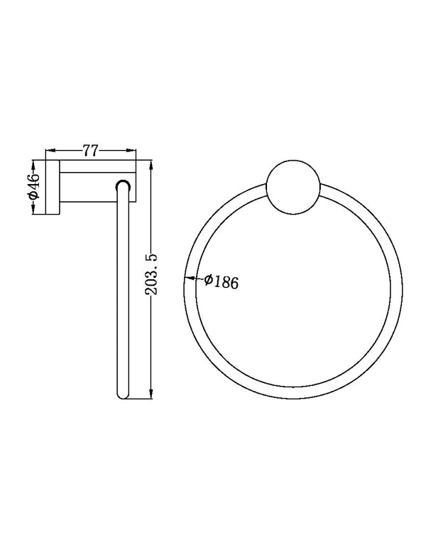 MECCA HAND TOWEL RING BRUSHED NICKEL