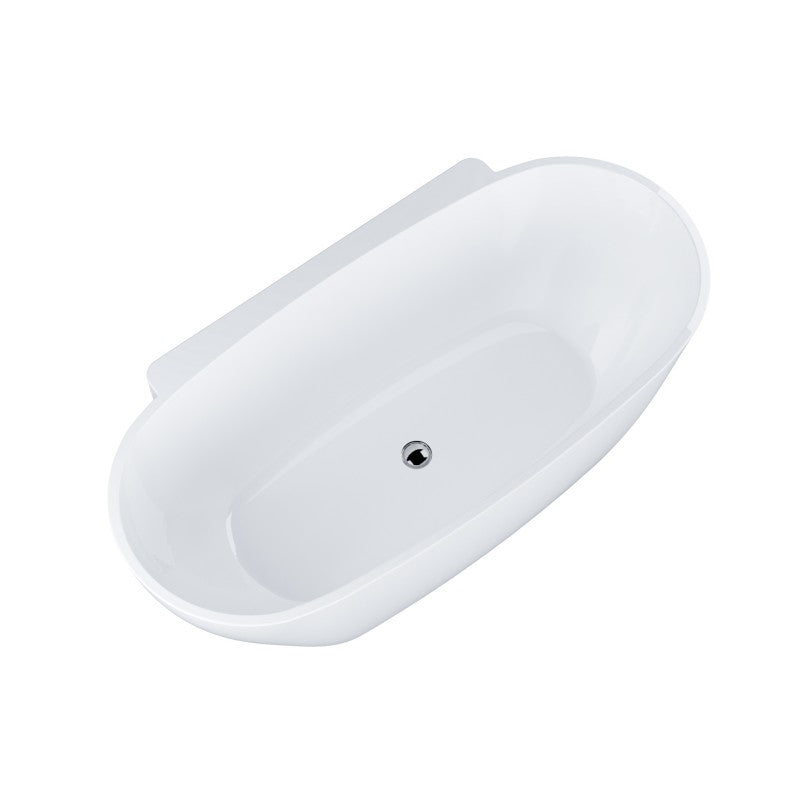 PALERMO 1750mm Back to Wall Freestanding Bath Gloss White