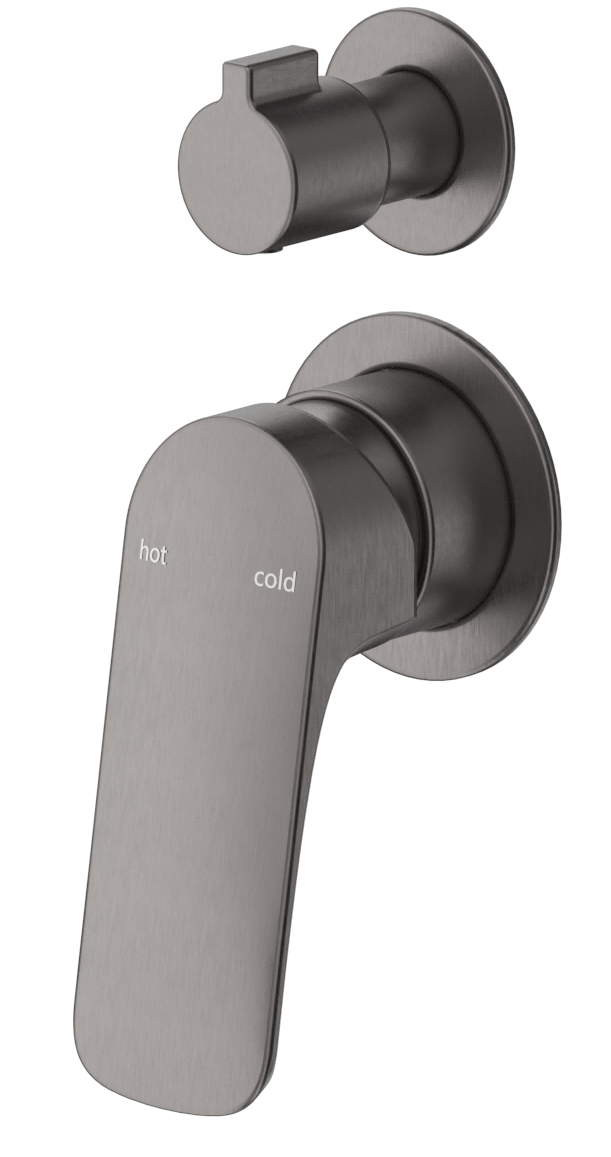 Kaza Shower Mixer Diverter - 2P - TRIM KIT ONLY Gunmetal