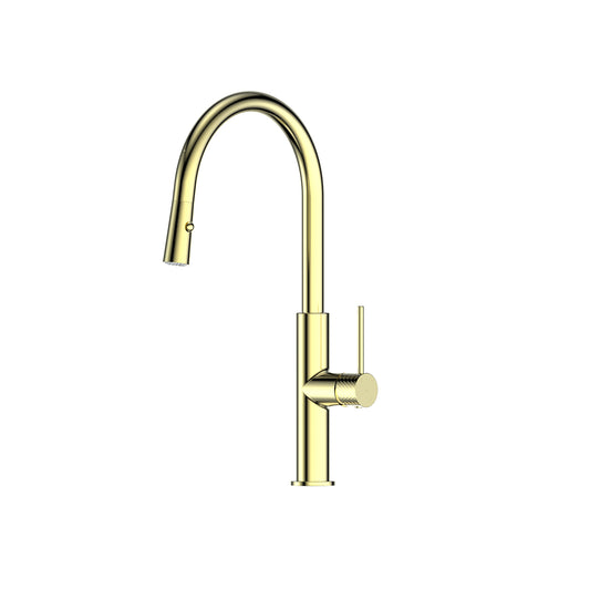 Mika Pull Down Sink Mixer - PVD Brushed Brass