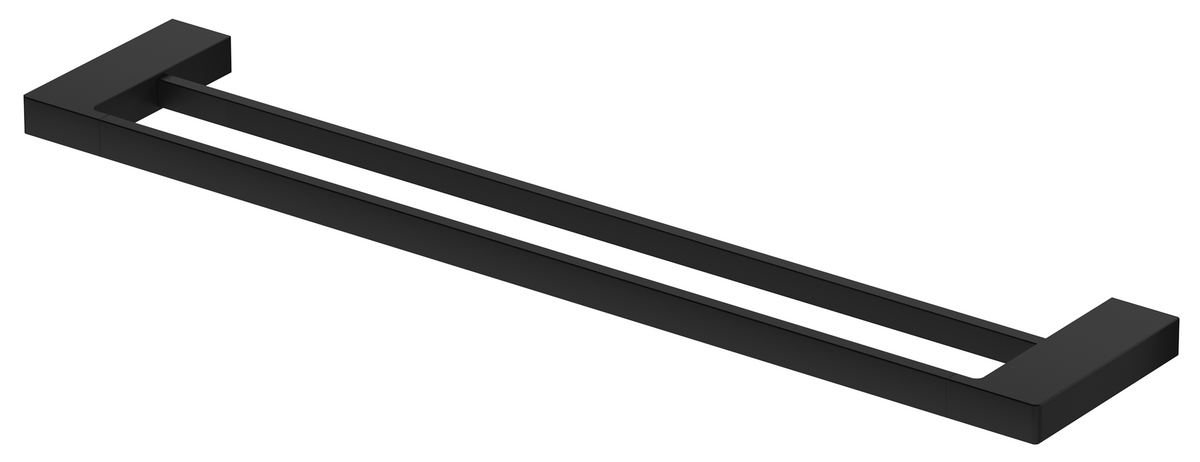 Milos Double Towel Rail Black