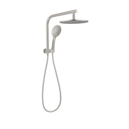 MECCA 2 IN 1 TWIN SHOWER BRUSHED NICKEL