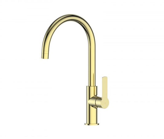 Astro II Gooseneck Sink Mixer - PVD Brushed Brass