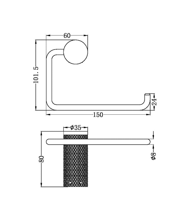 OPAL TOILET ROLL HOLDER GRAPHITE