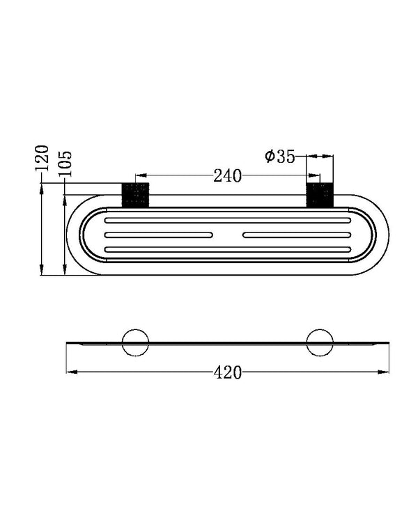 OPAL METAL SHOWER SHELF GRAPHITE