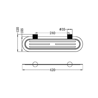 OPAL METAL SHOWER SHELF GRAPHITE