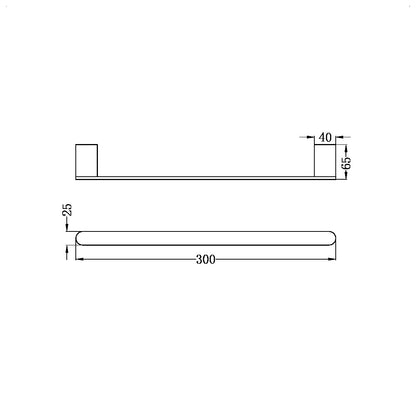 BIANCA HAND TOWEL RAIL MATTE BLACK