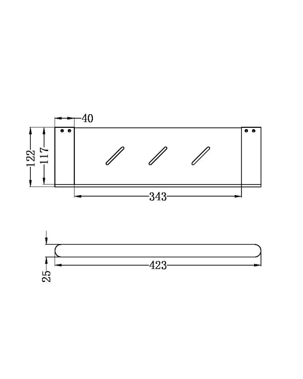 BIANCA METAL SHOWER SHELF CHROME
