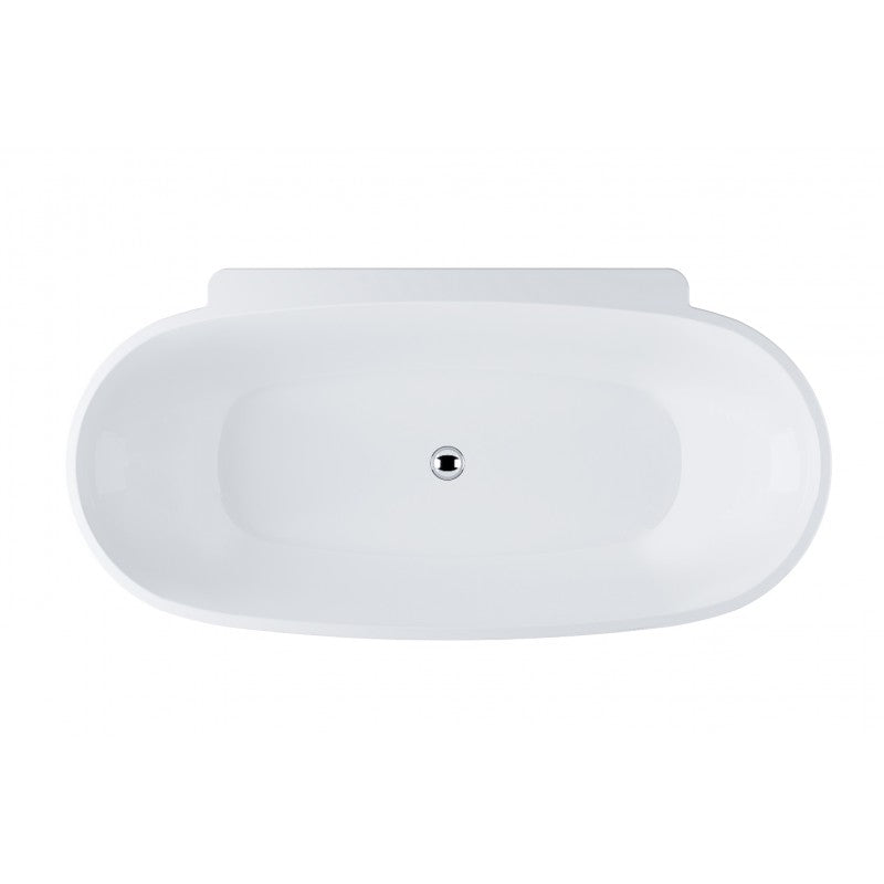 PALERMO 1750mm Back to Wall Freestanding Bath Gloss White