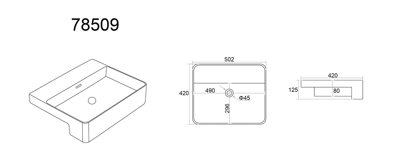 Kliff Fine Ceramic Semi Ress Basin LK-KSR520-NTH