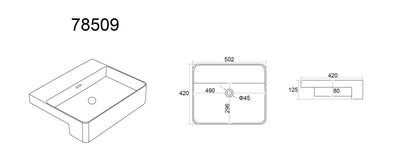 Kliff Fine Ceramic Semi Ress Basin LK-KSR520-NTH