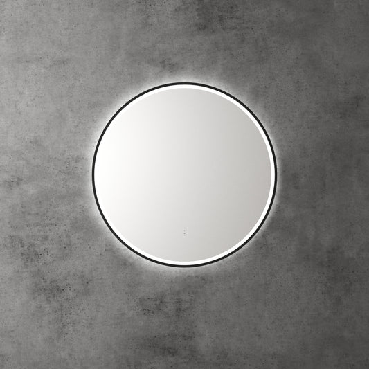 Aulic Windsor Round LED Mirror 900mm Matte Black