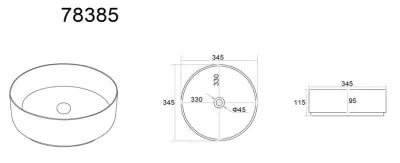 Ollia Fine Ceramic Above Counter Basin LK-OLA360-MCW