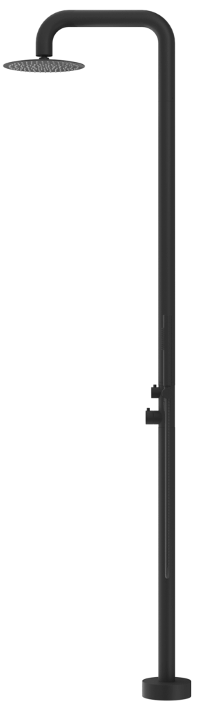 Mica Soft Square Freestanding Outdoor Shower Black