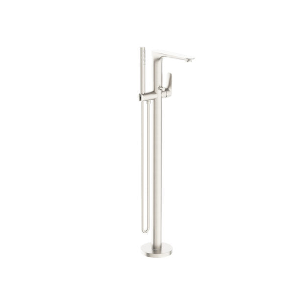 BIANCA FREESTANDING BATH MIXER WITH HAND SHOWER BRUSHED NICKEL