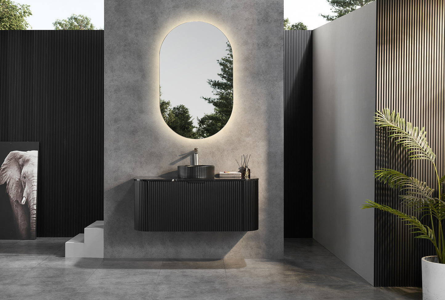 Avalon Wall Hung Vanity 1200x500mm - Matte Black (CABINET ONLY)