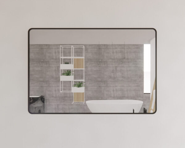 RIVA FRAMED MIRROR RECTANGLE WALL MOUNTED BLACK 1200X800MM