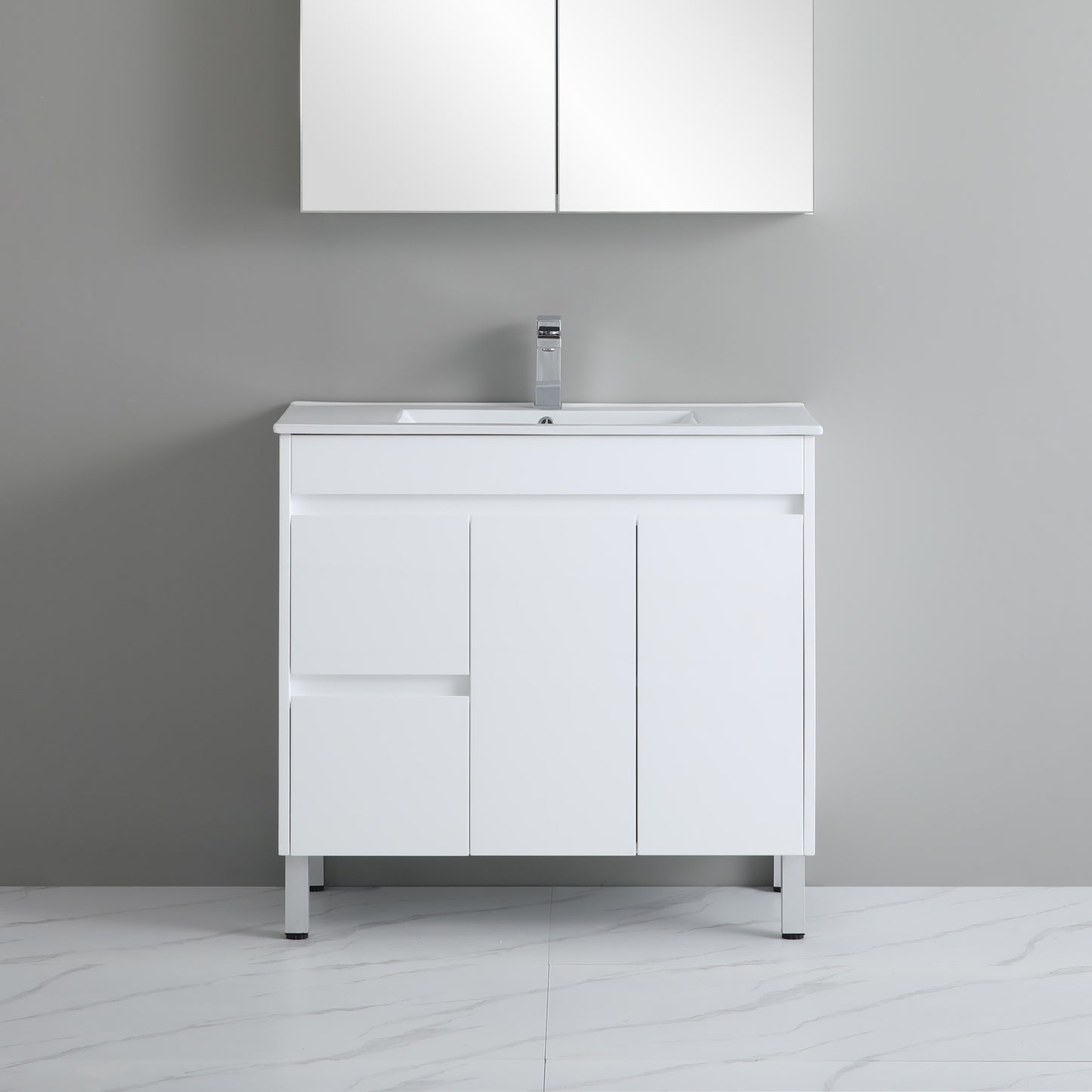 White ployurethane PVC -Standard Vanity (CABINET ONLY)