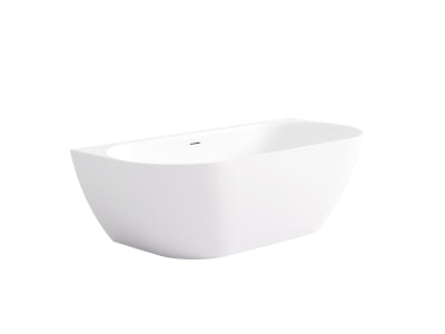 Ellips Back To Wall Free Standing Acrylic Bathtub LK-EB-OF