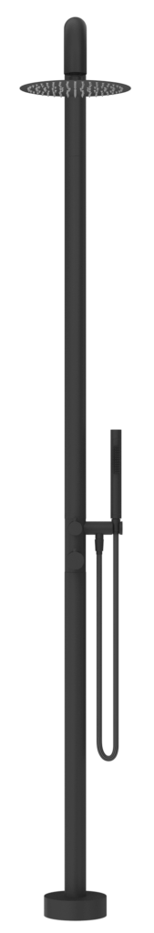 Mica Soft Square Freestanding Outdoor Shower Black