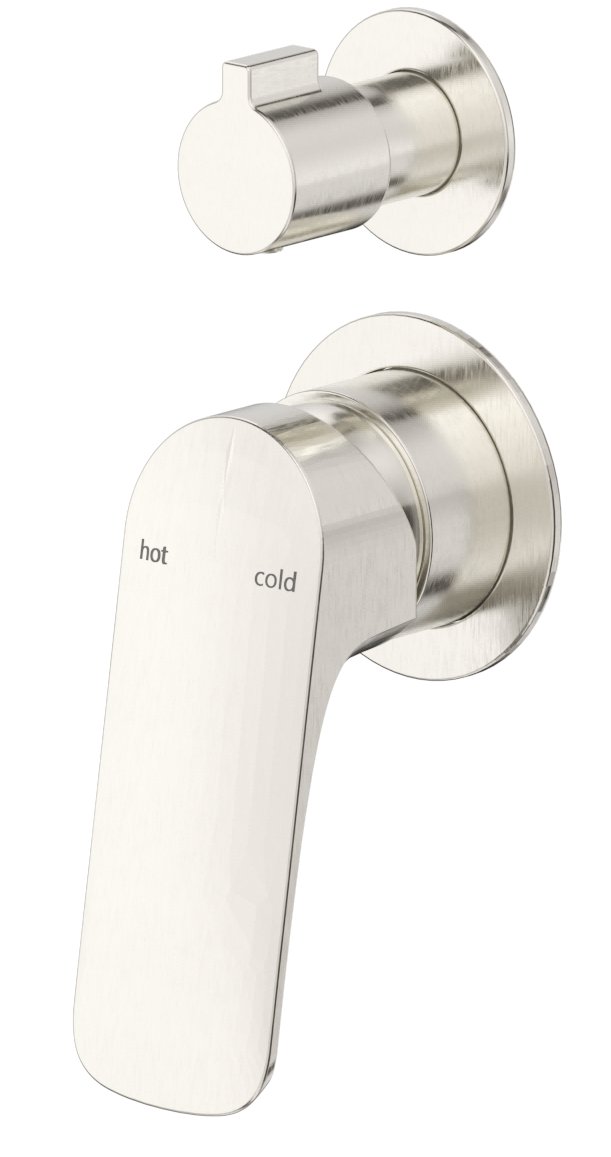Kaza Shower Mixer Diverter - 2P - TRIM KIT ONLY Brushed Nickel