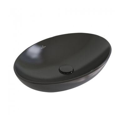 Loop Slim 560 Oval Vessel Basin | Ebony No Taphole TitanCeram with CeramicPlus