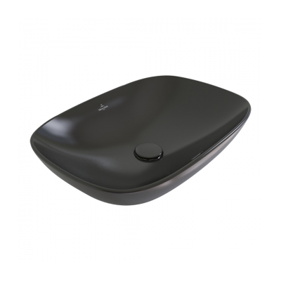 Loop Slim 560 Rect Vessel Basin | Ebony No Taphole TitanCeram with CeramicPlus