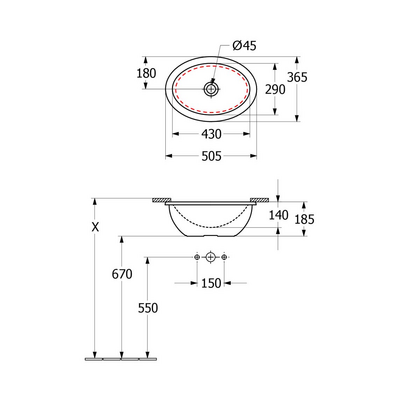 Loop Slim 430 Oval UC Basin NTH |