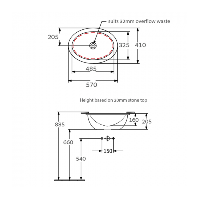 Loop Slim 485 Oval UC Basin NTH |