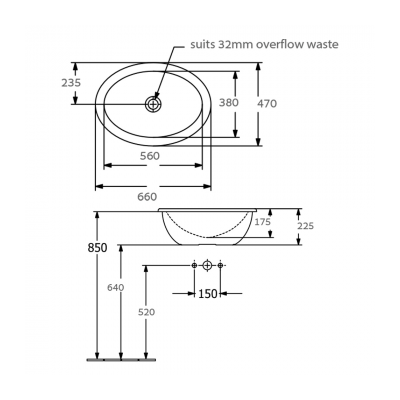 Loop Slim 660 Oval DI Basin NTH |